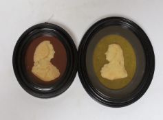 Two wax portraits in oval frames, William Murray the First Earl of Mansfield (1705-1793) and his