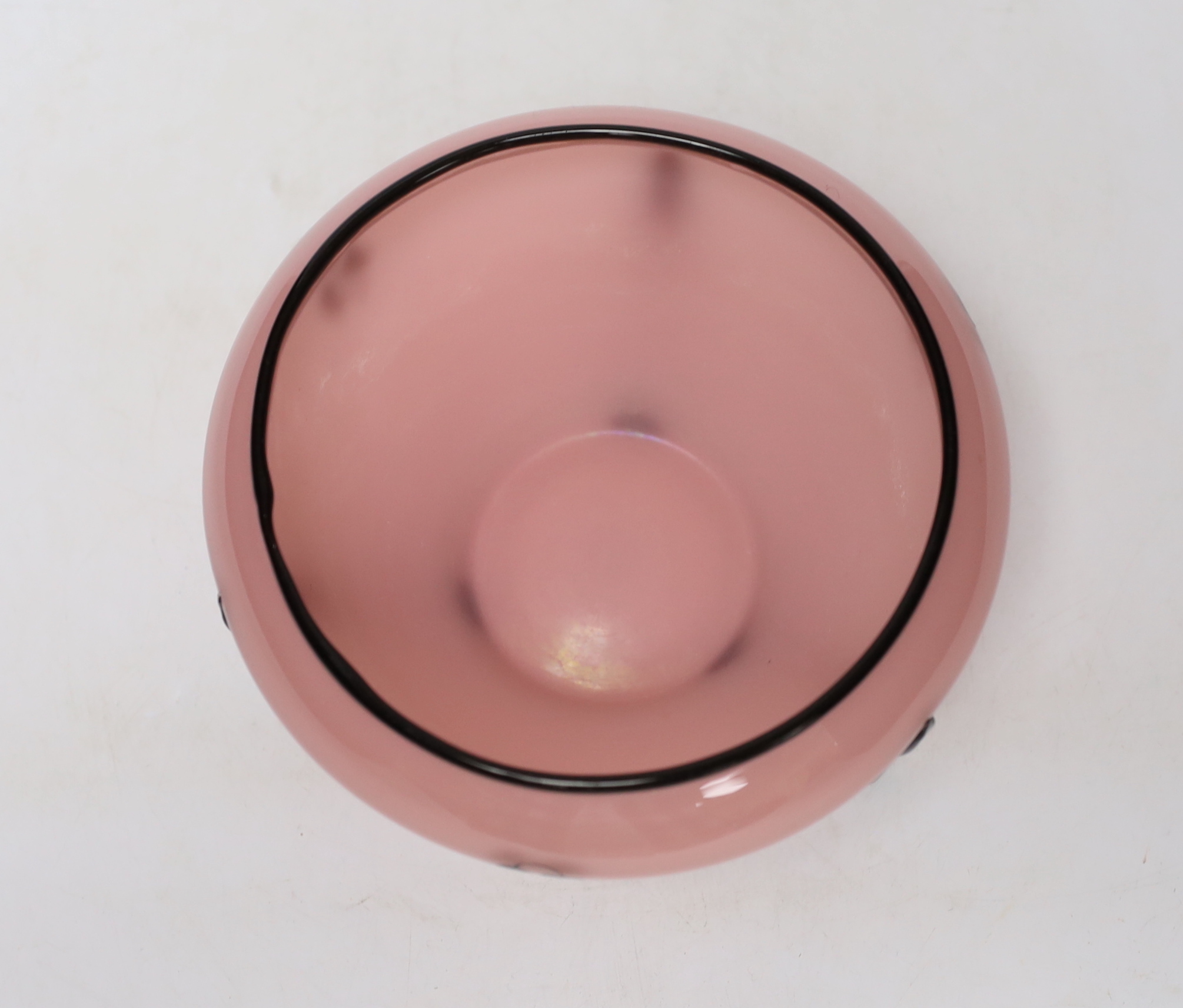 Dagobert Peche (1887-1923), a pink and black glass vase, 10cm - Image 3 of 4