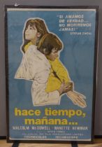 An Argentinian one sheet film poster 'The Raging Moon, 1971, starring Malcolm McDowell, framed,