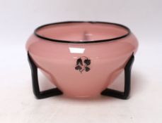 Dagobert Peche (1887-1923), a pink and black glass vase, 10cm