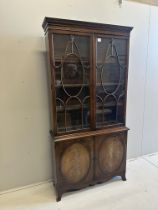 A George III style mahogany display cabinet, width 96cm, depth 30cm, height 190cm