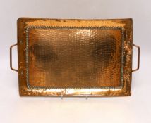 An Arts & Crafts Newlyn, John Pearson copper tray, 40cm wide