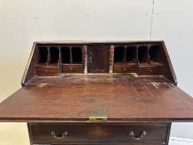 A George III mahogany bureau, width 99cm, depth 53cm, height 109cm
