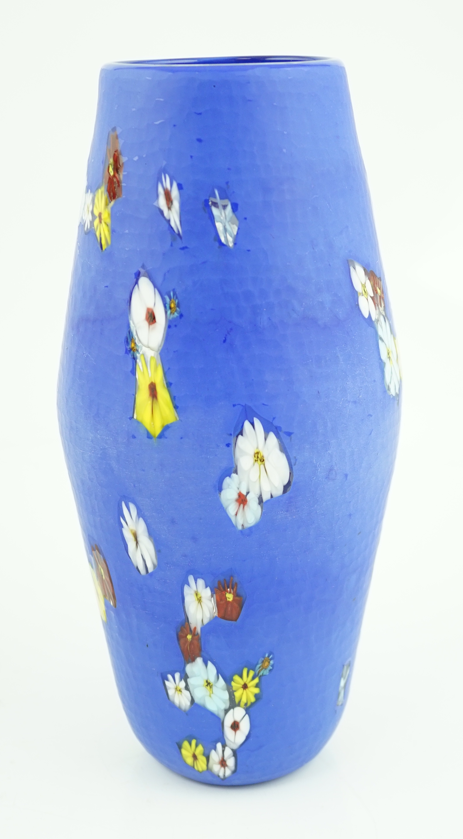 ** ** Vittorio Ferro (1932-2012) A Murano glass Murrine vase, the blue ground scattered with - Image 2 of 4