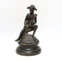 After Rancoullet, a bronze of an American military rifleman, 29.5cm high