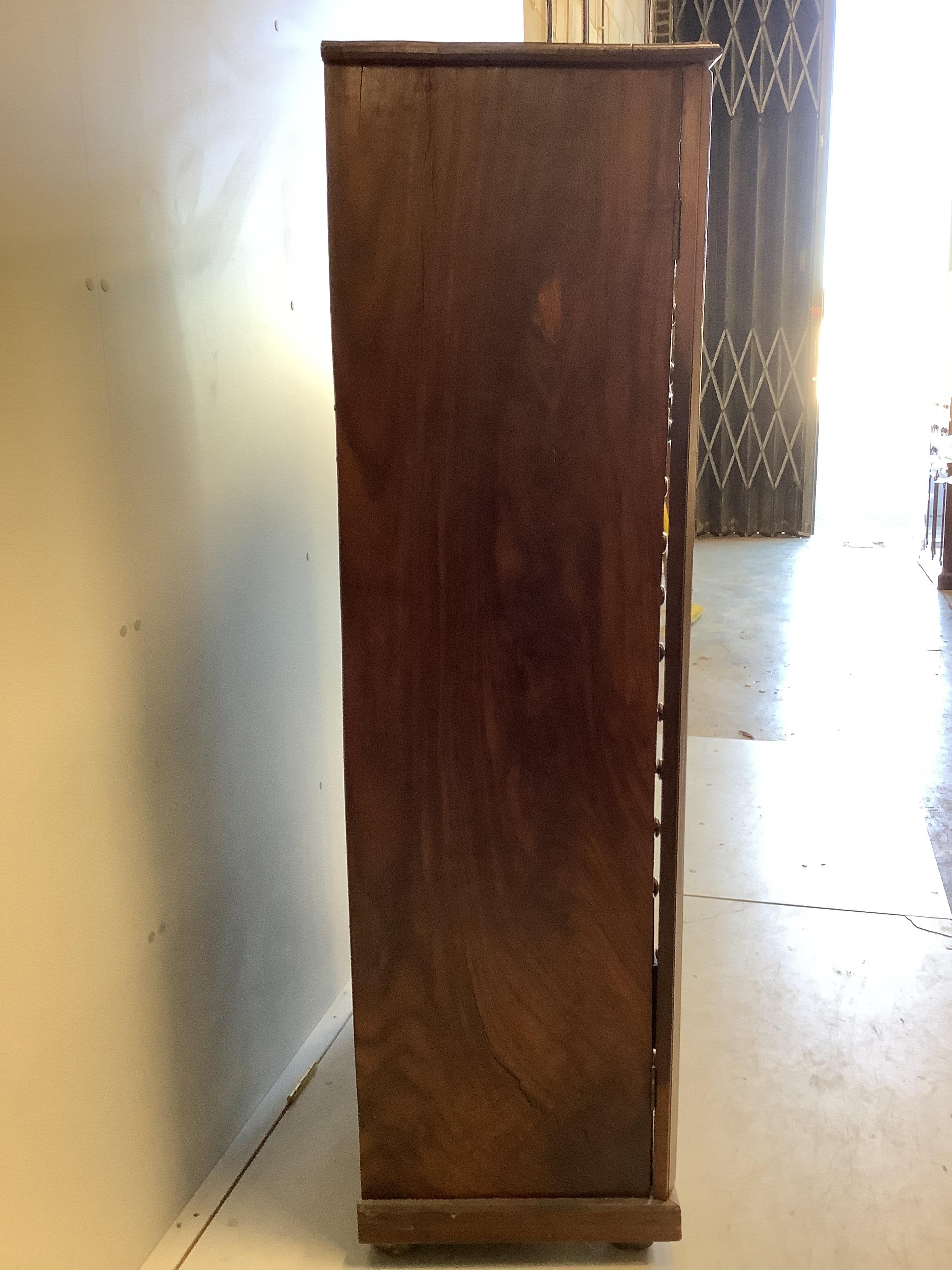 A mid century Sri Lankan mahogany collector's cabinet fitted sixteen graduated drawers, back panel - Image 3 of 5