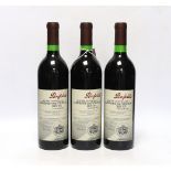 Three bottles of Penfolds Cabernet Sauvignon bin 707 1993