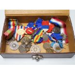 Eighteen French and Belgium medals, etc. including; Medal of Honour, War Cross, Medal of Honour