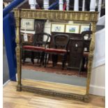 A 19th century gilt overmantel mirror, width 77cm, height 82cm