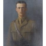 Early 20th century English School, oil on canvas board, Portrait of an army officer, 49 x 41cm