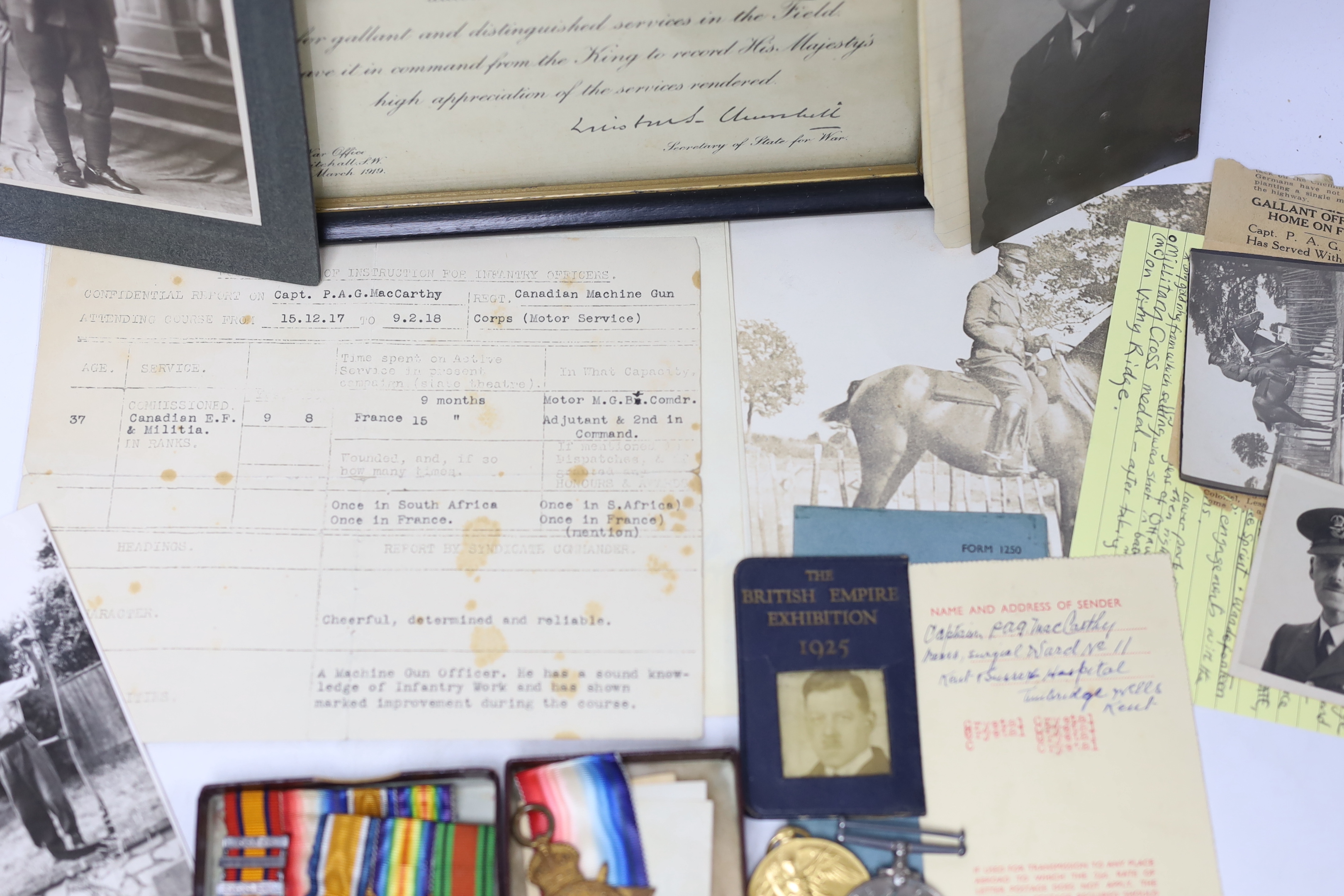 An archive of family collection of medals, photographs and documents including a WWI trio of War - Image 6 of 7