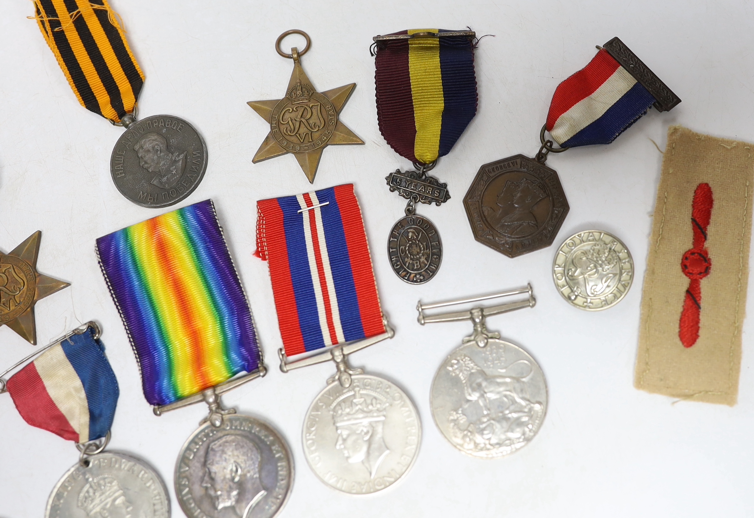 Twelve medals including; a British War Medal, a Victory Medal, three 1939-45 War Medals, two 1939-45 - Image 4 of 8