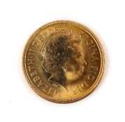 British Gold Coins, Elizabeth II sovereign, 2002, rev. Shield, BUNC (S4431)