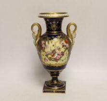 An English porcelain vase, c.1825, (label on base), exhibited at Grosvenor House Antiques Fair, 26.