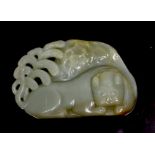 A Chinese jade tiger carving