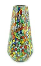 ** ** Vittorio Ferro (1932-2012) A Murano glass Murrine vase, the conical body with a