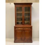 A Victorian mahogany library bookcase, width 104cm, depth 45cm, height 222cm