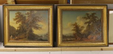 After Jacob Philipp Hackert (1737-1807), pair of oleographs, 'Landscape I and II', E. Stacy Marks