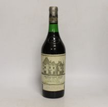 A bottle of Chateau Haut Brion 1975 wine