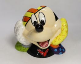 Romero Brotto (Brazilian, 1963-), a ceramic Mickey Mouse cookie jar with booklet, 21cm high