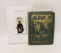 A Victorian scrap album, containing chromolithographic cards and scraps and pressed leaves and two