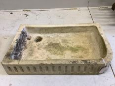 A Victorian stone trough/sink, width 75cm, depth 45cm, height 13cm