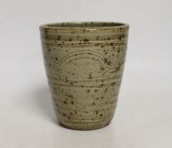 Seth Cardew, a studio pottery beaker, 12cm high