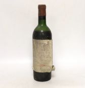 One bottle of 1959 Chateau Latour wine, label damaged