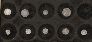 British hammered silver coins, to include five long cross pennies, Elizabeth I groat 1567, Elizabeth