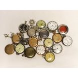 A collection of assorted pocket watches, including Waltham gold plated and three other gold