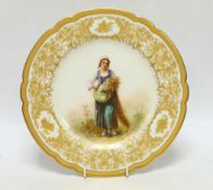 A Paris Porcelain plate, signed 'La Petite Fadelle', 24cm