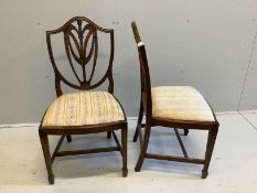 A set of four George III style mahogany dining chairs with Prince of Wales splats
