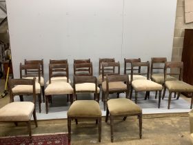 Fifteen various Regency mahogany dining chairs (some a.f.)