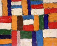 Manner of Sonia Delaunay (French, 1885-1979), impasto oil on board, Abstract composition,