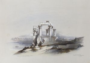 David Roberts (Scottish, 1796-1864), colour lithograph, 'Ruins of the Temple of Kardeseh, Nubia',