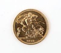 British Gold Coins, Elizabeth II sovereign, 1979, about UNC (S4204)