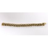 An American 14k yellow metal double link bracelet, 18.5cm, 28.2 grams.