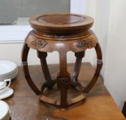 A Chinese hardwood jardiniere stand, in Ming style, diameter 40cm, height 45cm