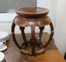 A Chinese hardwood jardiniere stand, in Ming style, diameter 40cm, height 45cm