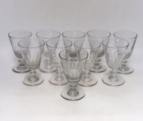 A set of ten 19th century glass rummers, 14.5cm