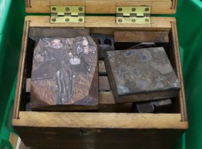 A collection of decorative metal printing blocks, mainly 20th century examples