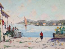 Marc Ottee (Dutch, 1898-1982), oil on canvas, Italian lake scene, signed, label verso, 39 x 49cm
