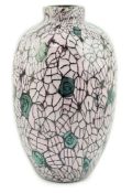 ** ** Vittorio Ferro (1932-2012) A Murano glass Murrine vase, decorated with grey roses on a pink