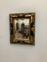 A Victorian style rectangular wall mirror, width 51cm, height 61cm