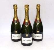 Three bottles of Bollinger Champagne
