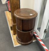 A Victorian mahogany cylinder cupboard, diameter 45cm, height 75cm