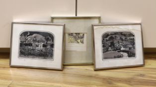 Graham Clarke (b. 1941) three limited edition etchings comprising 'Walton West', 'Mowers' and 'Tom'