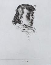 Robert Sargent Austin RA (1895-1973) etching, Study of a girl's head, dated 1936 and inscribed in