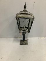 A square metal lantern, height 90cm