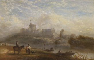Thomas Whittle the Younger (1842-1915) oil on canvas, View of Windsor Castle, signed and inscribed